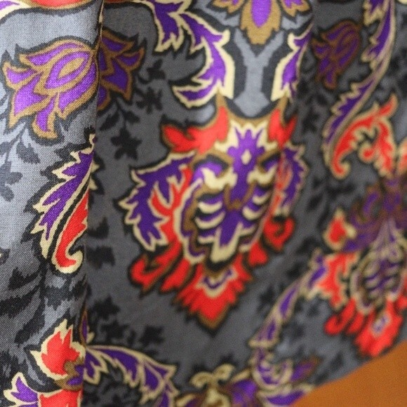 Vintage Midi Skirt Adam Yves Colorful Floral Gray Skirt 18 - Picture 5 of 11